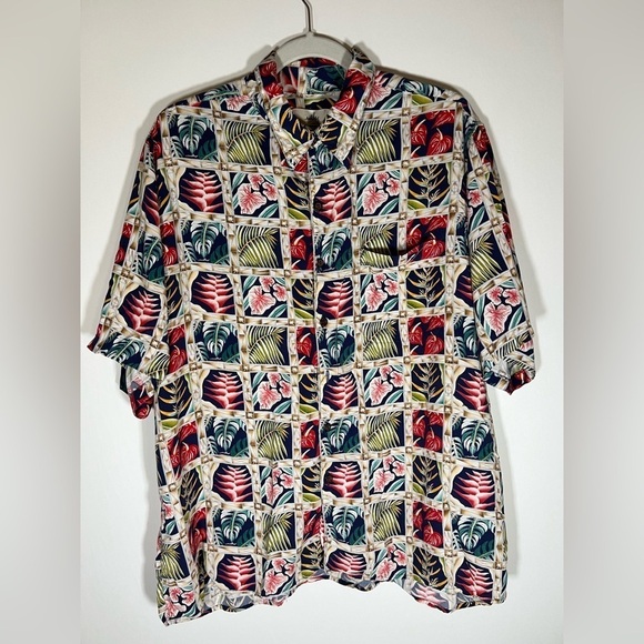 Vintage Y2K Miles collection Reyn Spooner Hawaiian rayon shirt szXL palm trees - Picture 10 of 10